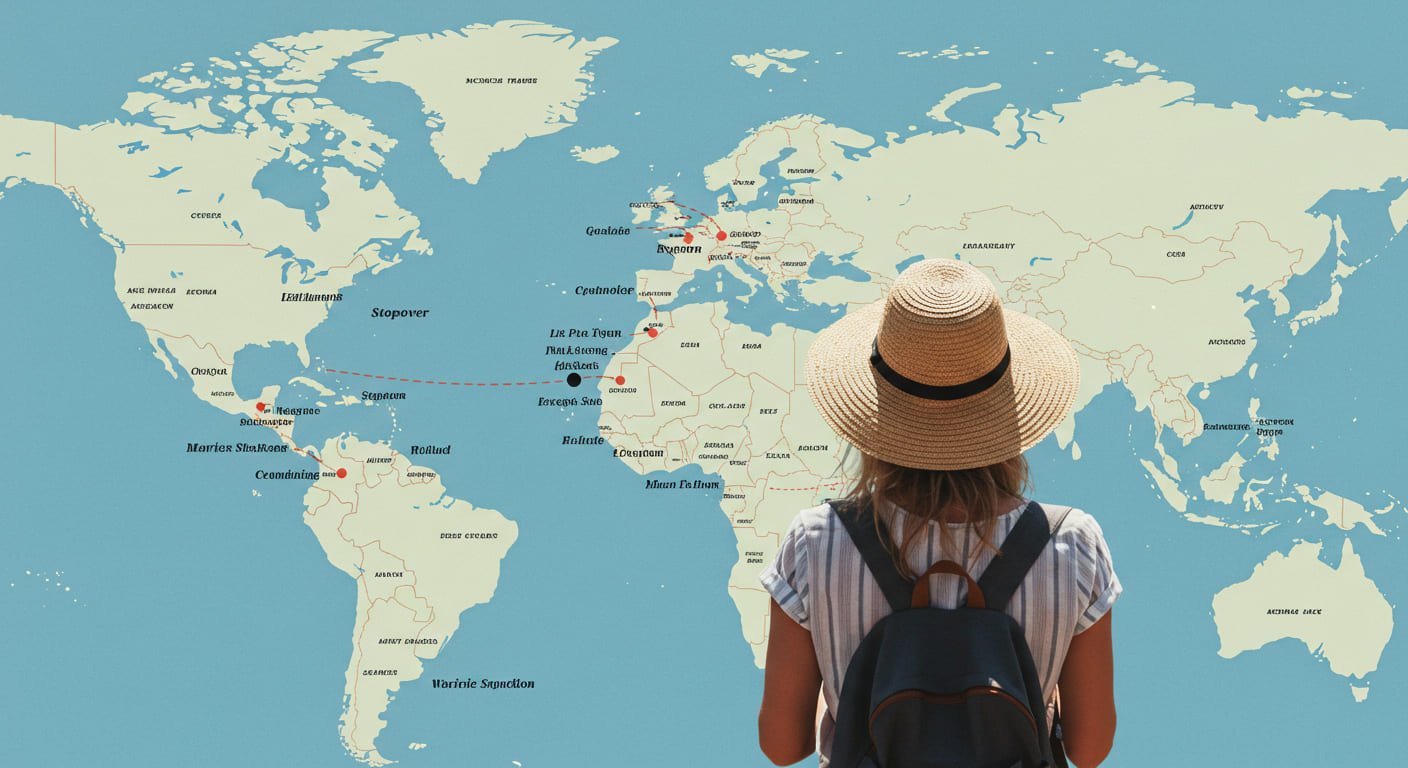 passageira escolhendo onde viajar