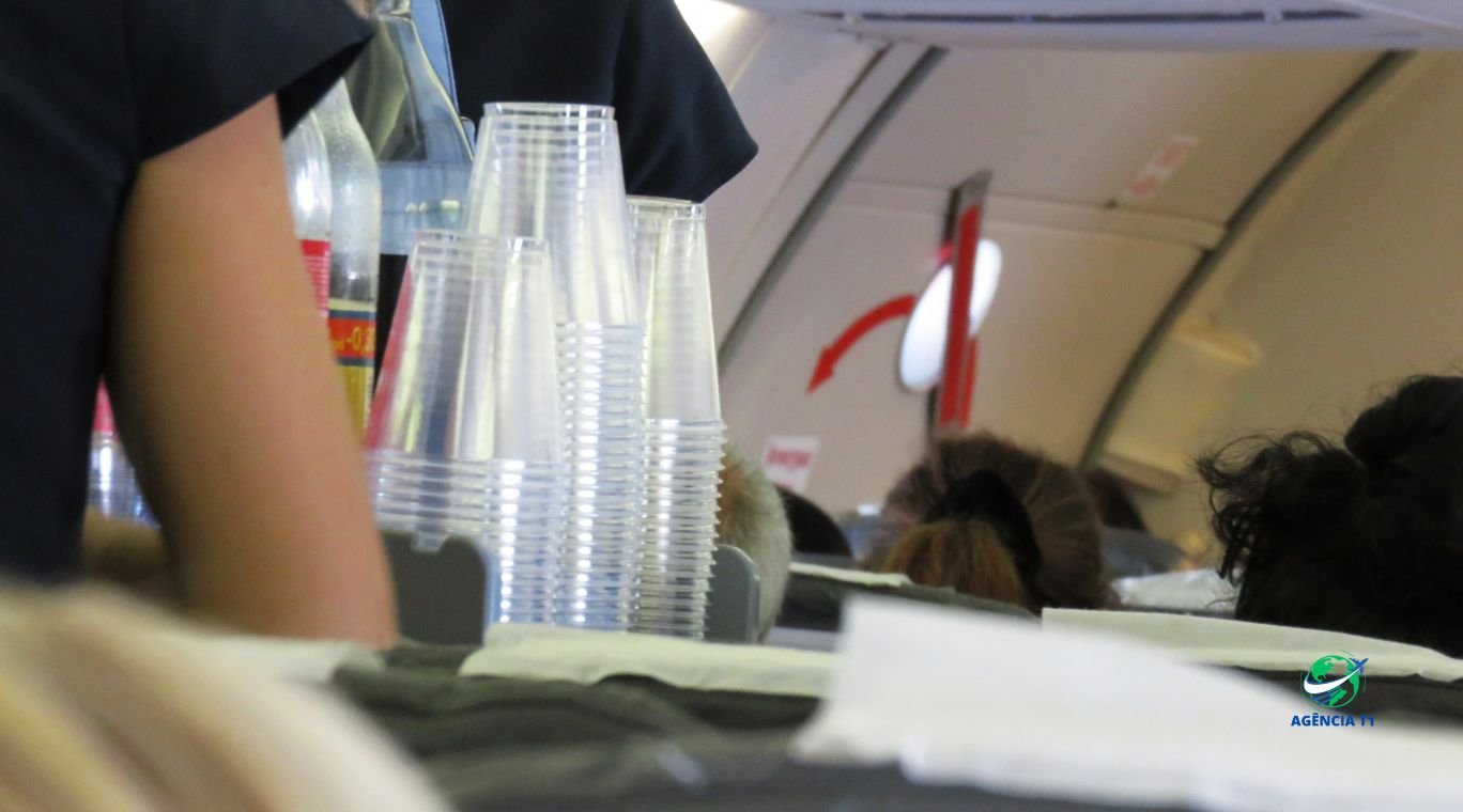 bebidas durante o voo
