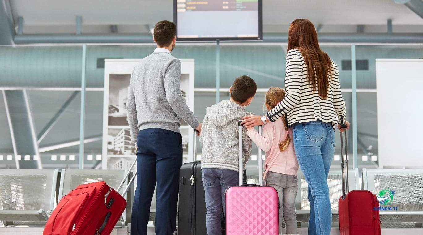 viagem em familia aeroporto